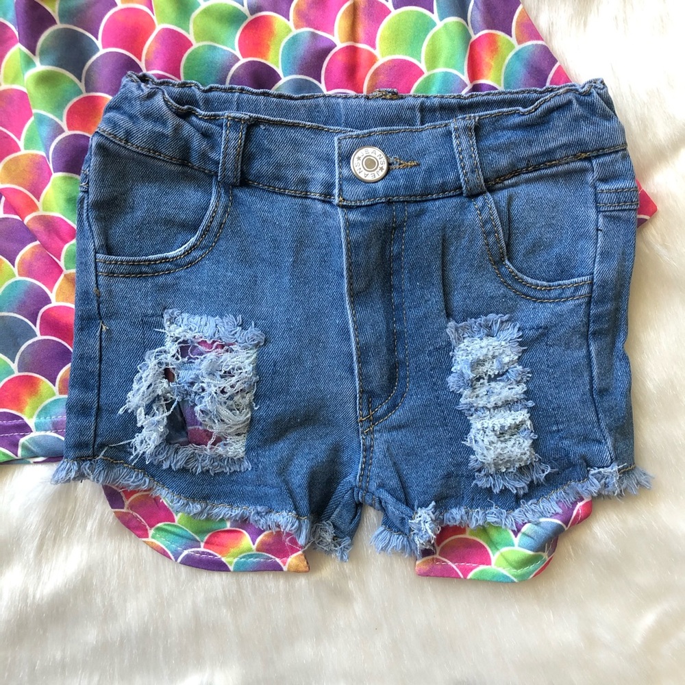 Girl Boutique Mermaid Denim Outfit Set - Picture 2 of 3